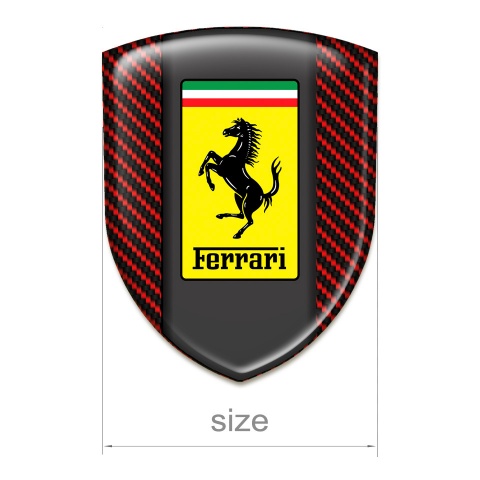 Ferrari Self Adhesive Emblem Logo Red Carbon Style 