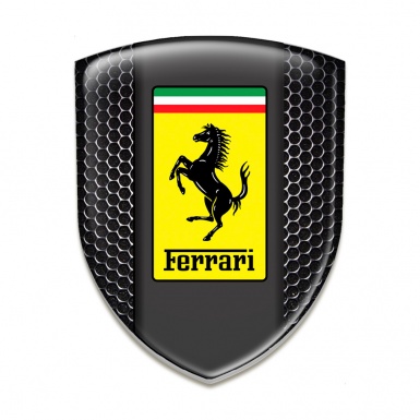 Ferrari Domed Emblem Perforated Steel design 