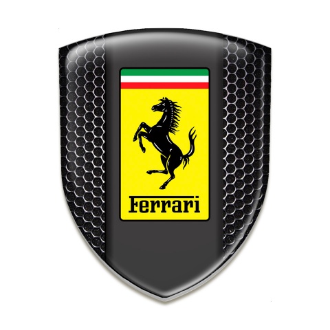 Ferrari Domed Emblem Perforated Steel design 