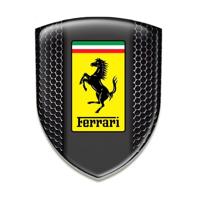 Ferrari Domed Emblem Perforated Steel design 