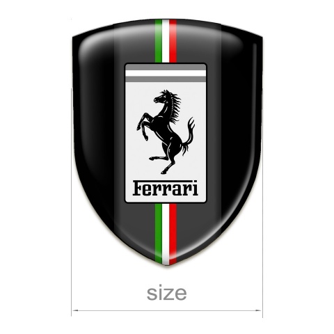 Ferrari Silicone Emblem Black Base White Badge logo 