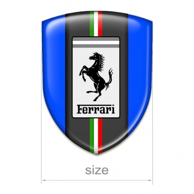Ferrari Emblem Exterior Blue Background Italian Flag Style 