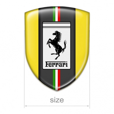 Ferrari Emblem Interior Yellow Base Italian Flag Edition 