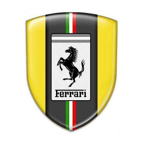 Ferrari Emblem Interior Yellow Base Italian Flag Edition 
