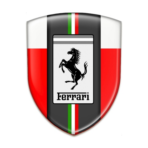 Ferrari Self Adhesive Car logo Emblem Red White Background Style 