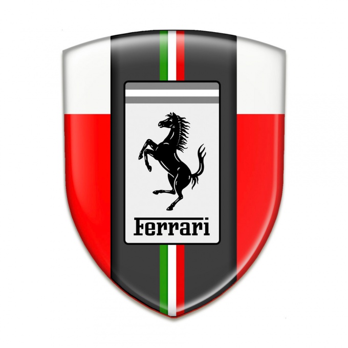 Ferrari Self Adhesive Car logo Emblem Red White Background Style 