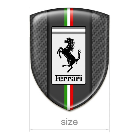 Ferrari Logo Emblem High End Carbon Style Italian Flag Motive 