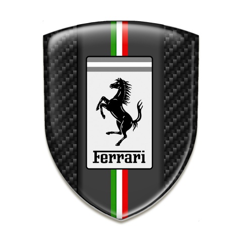 Ferrari Silicone Shield Dark Carbon White Badge Logo 