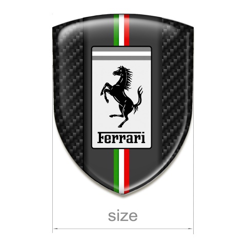 Ferrari Silicone Shield Dark Carbon White Badge Logo 