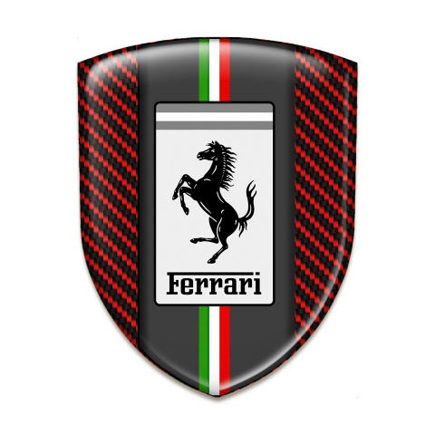Ferrari Auto Emblemv Red cCarbon with Italian Flag motive 