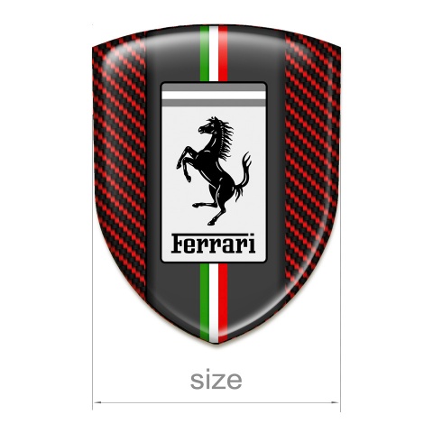 Ferrari Auto Emblemv Red cCarbon with Italian Flag motive 
