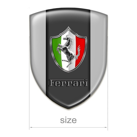 Ferrari Tuning Emblem Grey warp Italian Flag Logo Style 