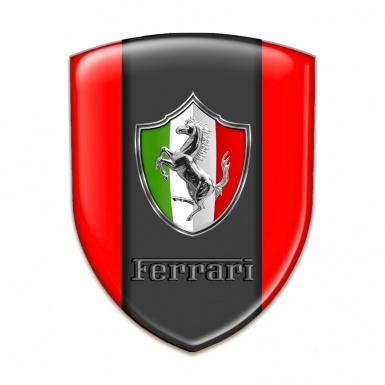 Ferrari Silicone Emblem Red base Italian Flag Logo 