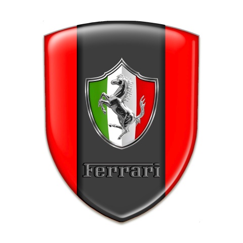 Ferrari Silicone Emblem Red base Italian Flag Logo 