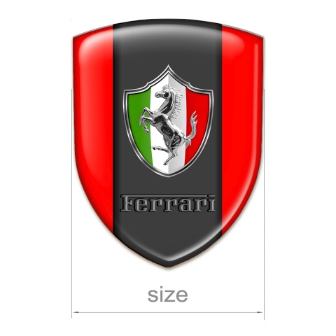 Ferrari Silicone Emblem Red base Italian Flag Logo 