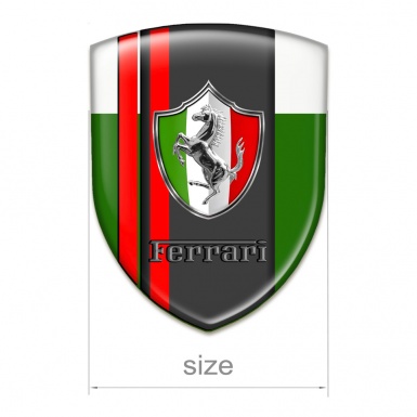 Ferrari Tuning Emblem Green white Base red Stripes Style 