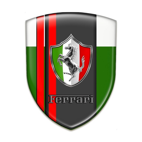 Ferrari Tuning Emblem Green white Base red Stripes Style 
