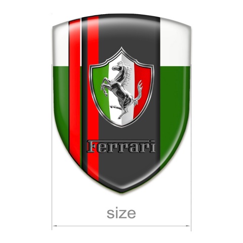 Ferrari Tuning Emblem Green white Base red Stripes Style 