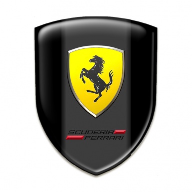 Ferrari Car Accessories Badge Black print Scuderia Style 