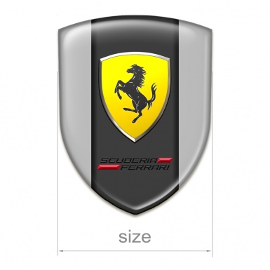Ferrari Silicone Car Decal Badge Grey print Scuderia Edition 