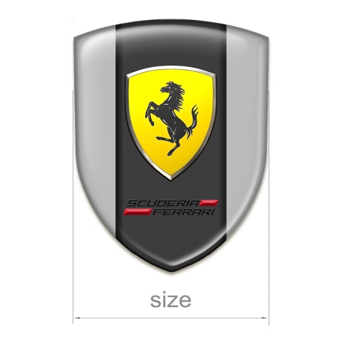 Ferrari Silicone Car Decal Badge Grey print Scuderia Edition 