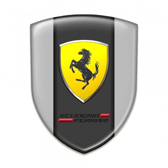 Ferrari Silicone Car Decal Badge Grey print Scuderia Edition 