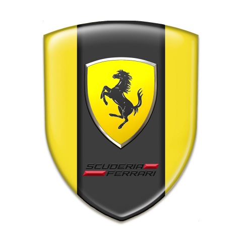 Ferrari Auto Emblem Racing Edition Yellow Print Scuderia Edition 