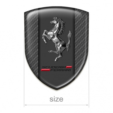 Ferrari Car Interior Badge Carbon Print Chromed Logo 
