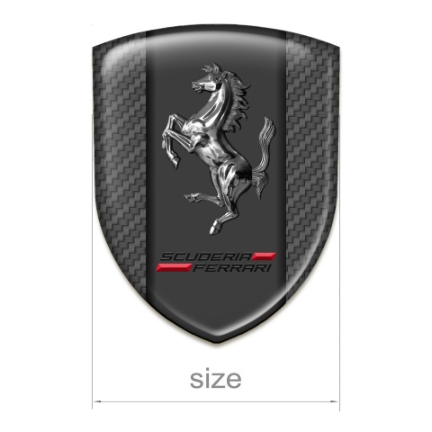 Ferrari Car Interior Badge Carbon Print Chromed Logo 