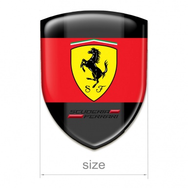 Ferrari Silicone Emblemv Black Background and Red  logo Ribbon 