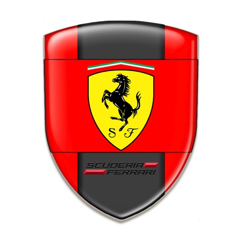 Ferrari 3D Gel Emblem Red Base Classic Logo Edition 