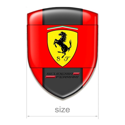 Ferrari 3D Gel Emblem Red Base Classic Logo Edition 
