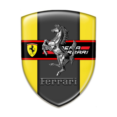Ferrari Tuning Emblem Yellow Print with New Logo Design 