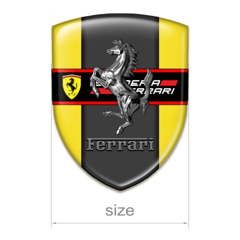 Ferrari Tuning Emblem Yellow Print with New Logo Design 