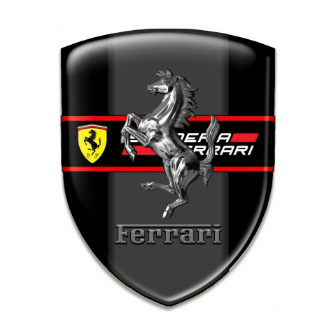 Ferrari Car Accessories Badge Black Print with New Logo Desig 
