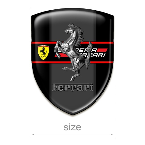 Ferrari Car Accessories Badge Black Print with New Logo Desig 
