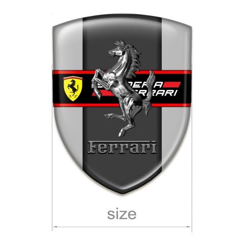 Ferrari Self Adhesive Car logo Emblem Grey Print with New Logo Design 