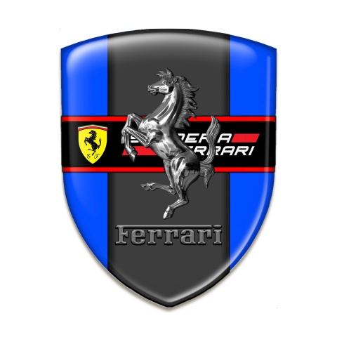 Ferrari Silicone Car Decal Badge Blue Print New Logo Style 