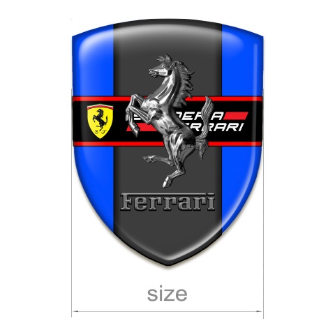 Ferrari Silicone Car Decal Badge Blue Print New Logo Style 