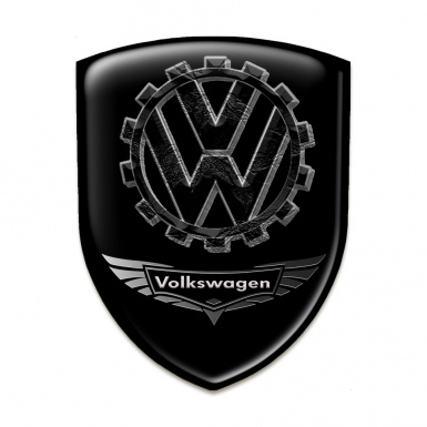VW Self Adhesive Emblem Logo Black Background 3D Logo 