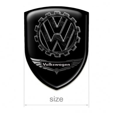 VW Self Adhesive Emblem Logo Black Background 3D Logo 