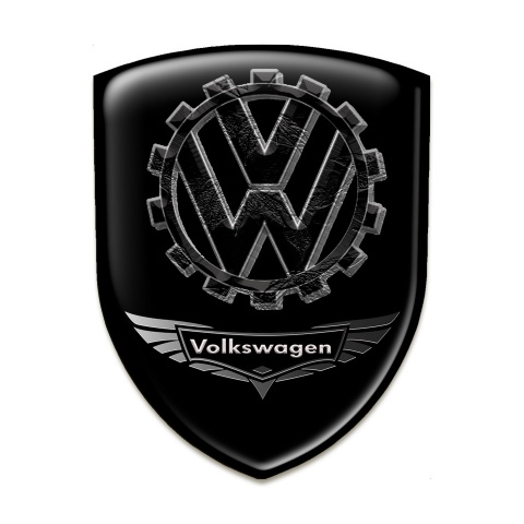 VW Self Adhesive Emblem Logo Black Background 3D Logo 