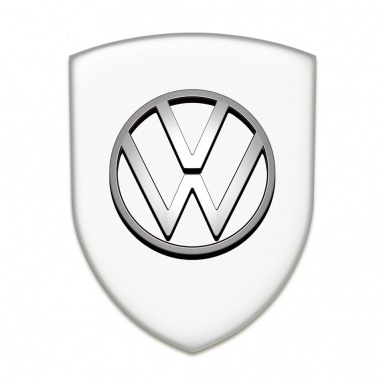 VW Domed Emblem High End White Design