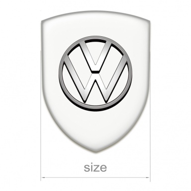 VW Domed Emblem High End White Design