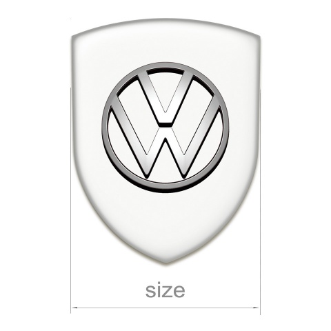 VW Domed Emblem High End White Design