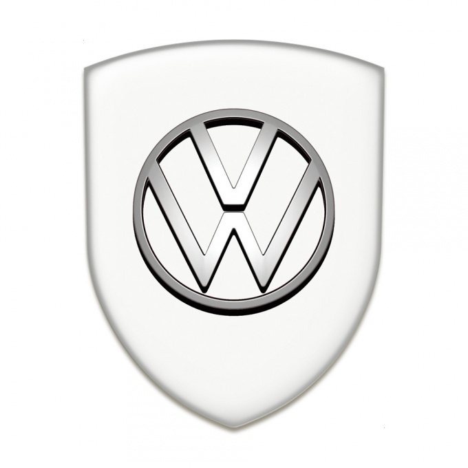 VW Domed Emblem High End White Design