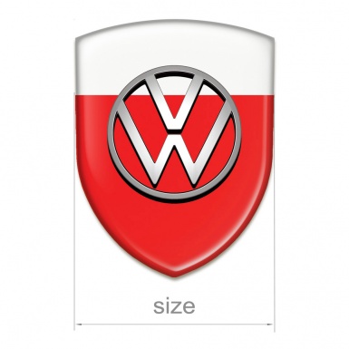 VW Resin Sticker Red White Design 
