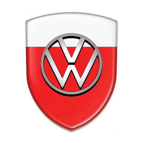VW Resin Sticker Red White Design 