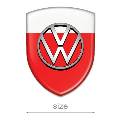 VW Resin Sticker Red White Design 
