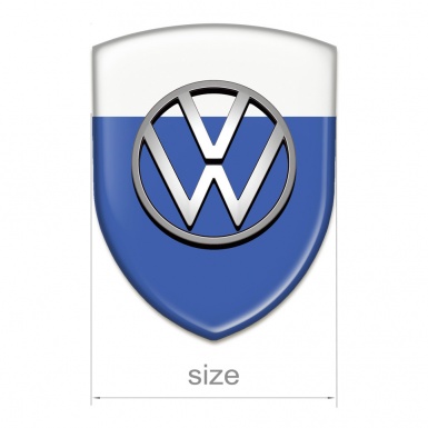 VW 3D Gel Emblem Blue White Design 